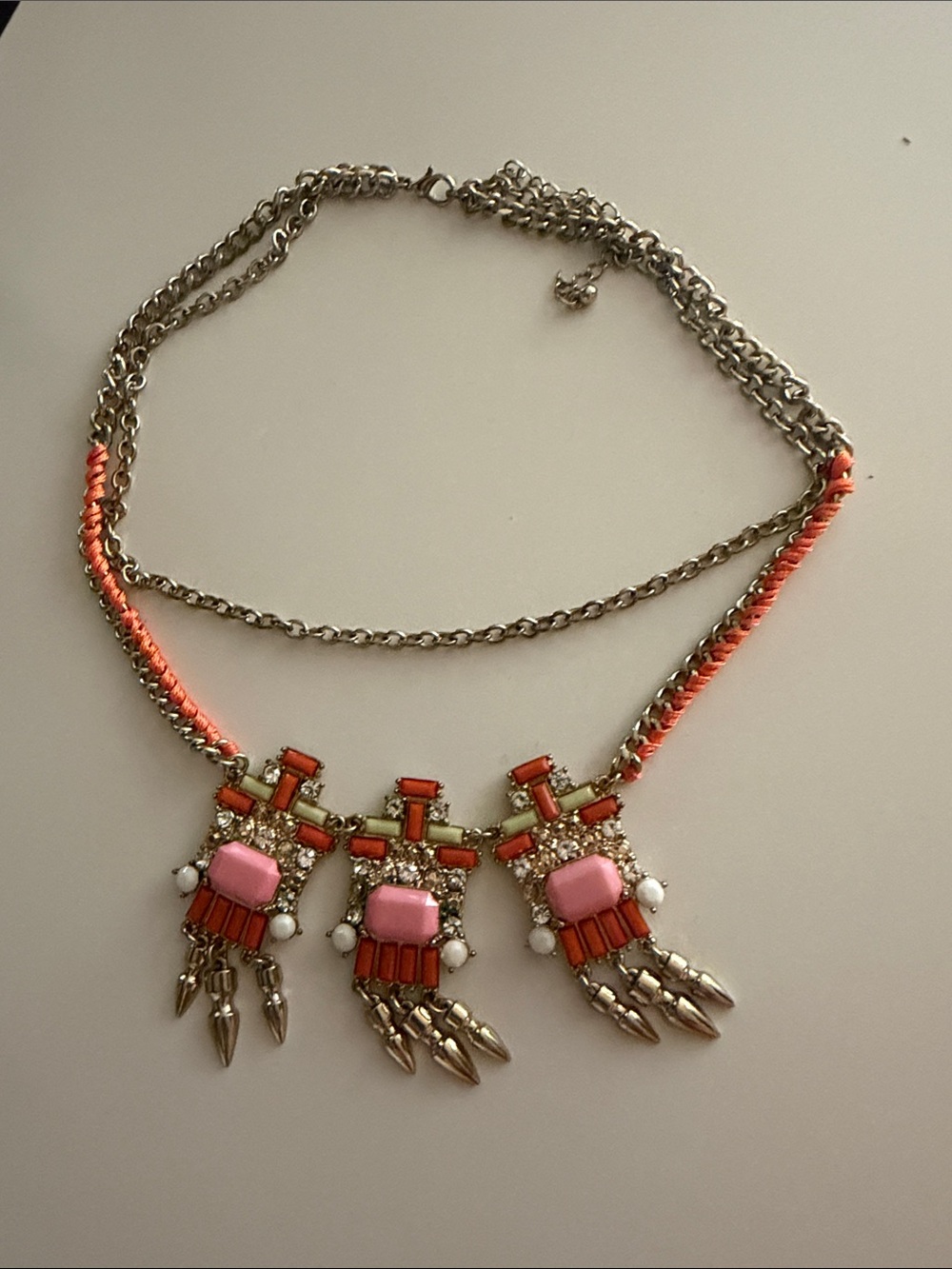 Statement Pink & Coral Pendant Necklace